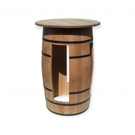 Stół - beczka olchowa o wysokości 90 cm z wycięciami na nogi