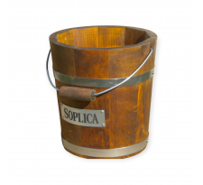 Cooler drewniany z pałąkiem i logiem