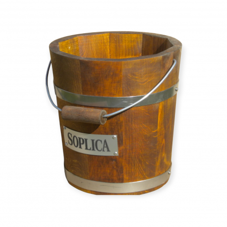 Cooler drewniany z pałąkiem i logiem